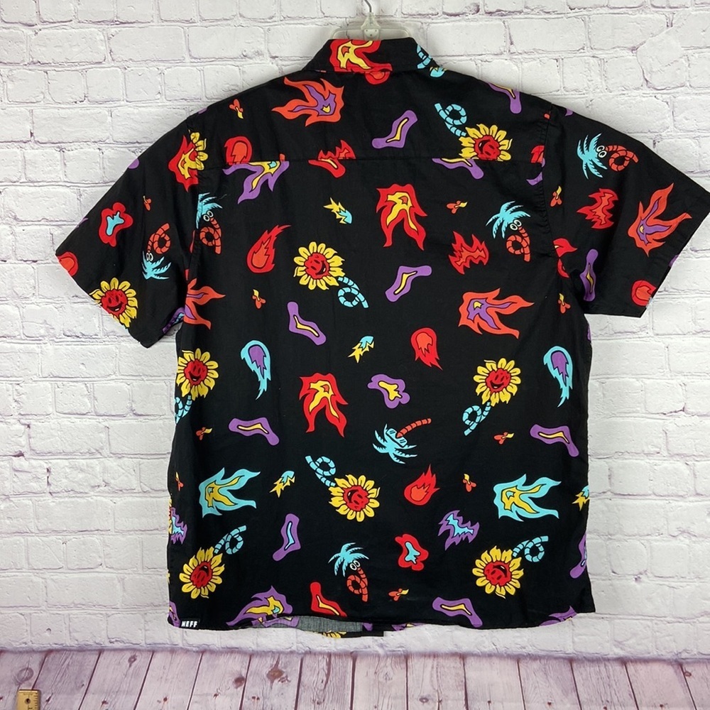 Neff Black Multicolor Casual Button Down Shirt - Picture 8 of 8